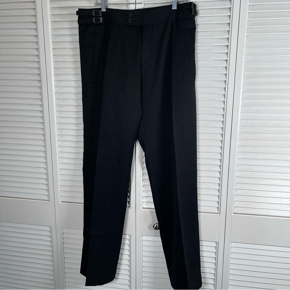 HUGO BOSS HANNO Wool Blend Dress Pants 34R Black NWT